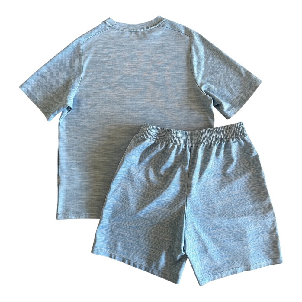 Nike Boys Light Blue Heather Dri-FIT Athletic Shirt Shorts Outfit - Youth XL